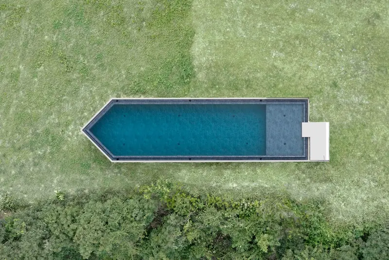 Geometrie des Infinity Pools von oben