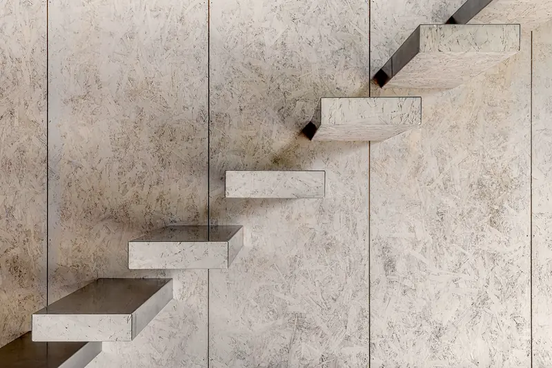 Freischwebende Treppe im Turm
